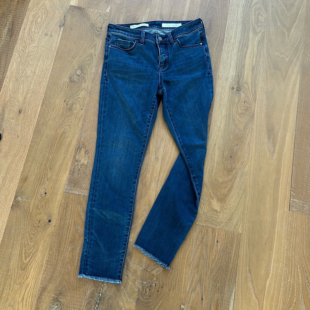 Anthropologie Pilcro and the Letterpress Script 27 raw hem denim jeans